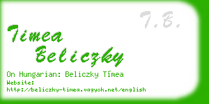 timea beliczky business card